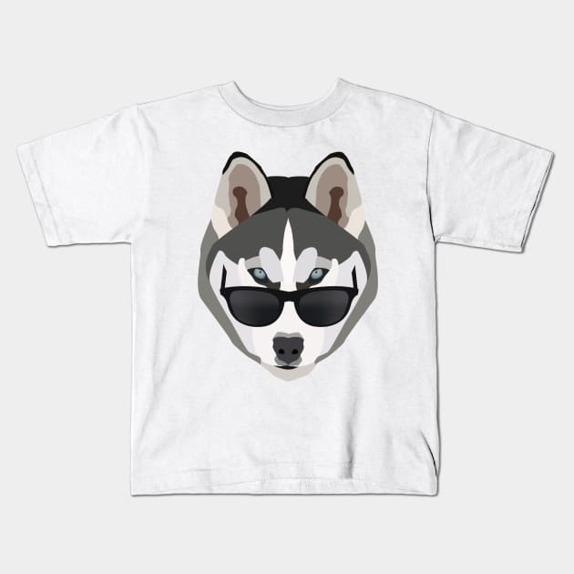 Cool Husky Kids T-Shirt by DJLeemreis